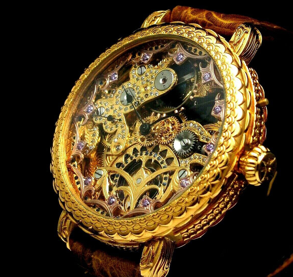 1912年 ランゲ＆ゾーネ懐中時計ムーブメント使用カスタム腕時計 